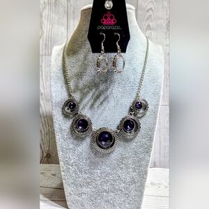 paparazzi Silver-Tone Necklace with Deep Purple Stones